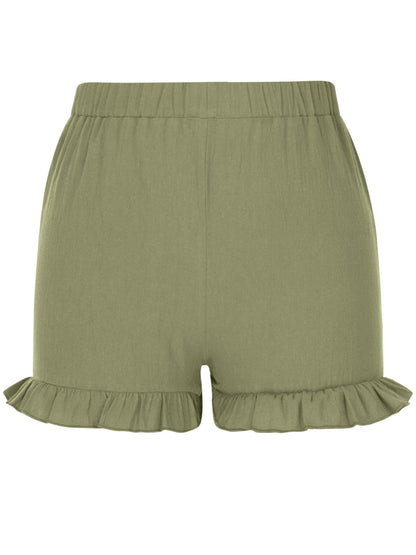 Frill Elastic Waist Shorts