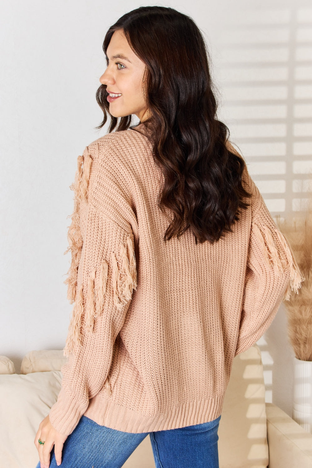 And The Why Tassel Detail Long Sleeve Sweater