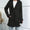 Contrast Button Up Lapel Collar Long Sleeve Coat