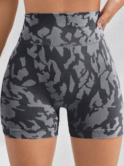 Printed High Waist Active Shorts