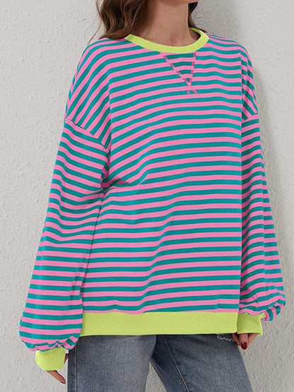 Striped Round Neck Long Sleeve T-Shirt