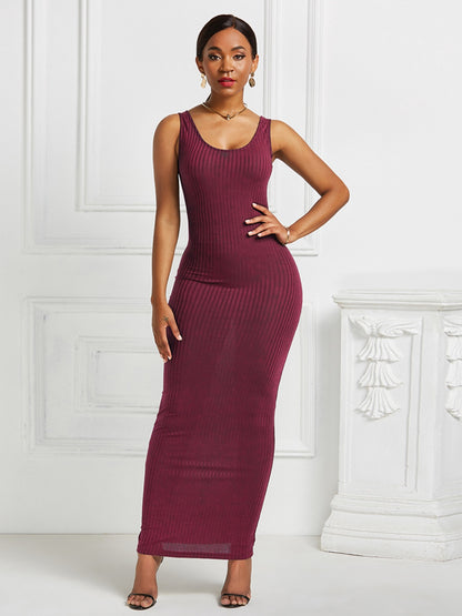 Scoop Neck Wide Strap Maxi Dress