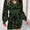 Contrast Round Neck Cutout Long Sleeve Mini Sweater Dress