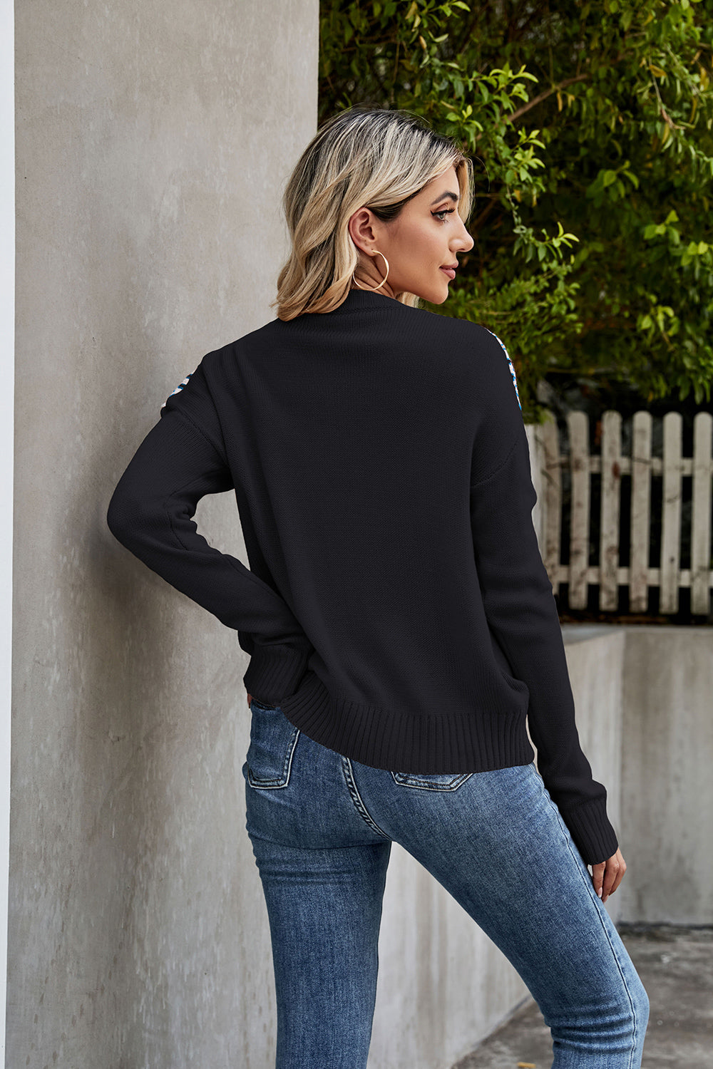 Round Neck Drop Shoulder Sweater