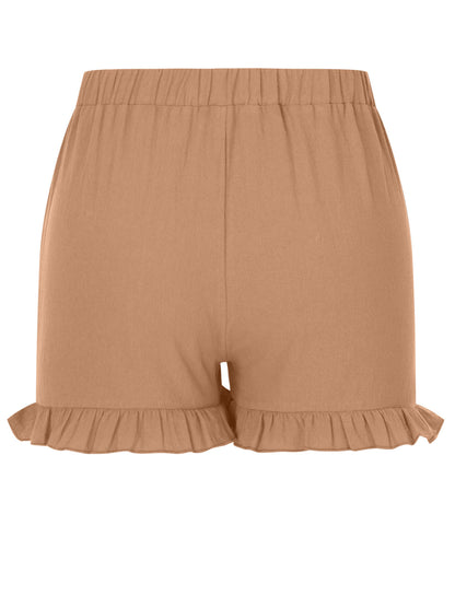 Frill Elastic Waist Shorts