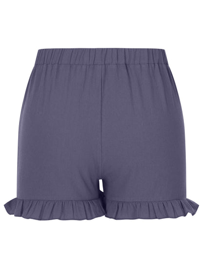 Frill Elastic Waist Shorts