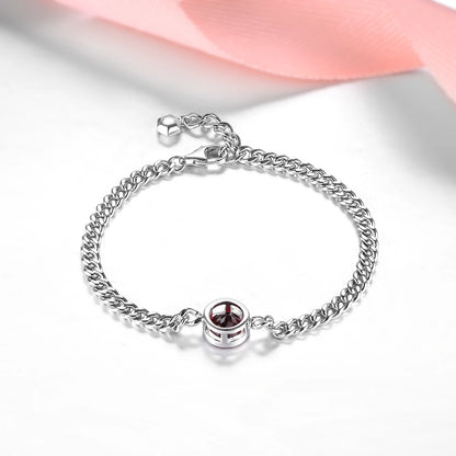 Natural Rhodolite Garnet Solid Silver S925 Bracelet 1.5 Carats