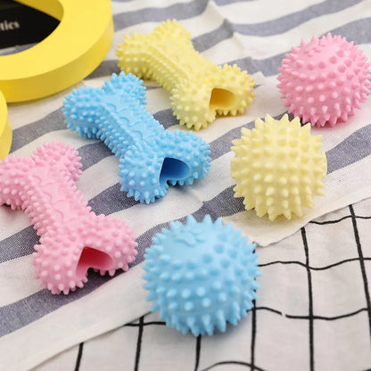 Pet Dog Interactive Toy Chewing Colorful Rubber Shape Small Dog Training Play Supplies