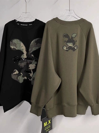 Sweater Fashion Heavy Industry Camouflage Rabbit Belly Covering Cartoon