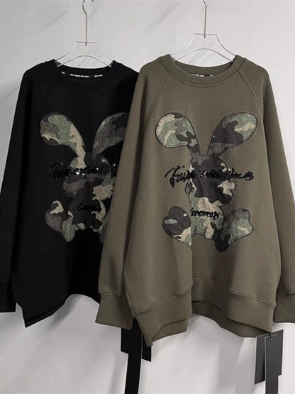 Sweater Fashion Heavy Industry Camouflage Rabbit Belly Covering Cartoon