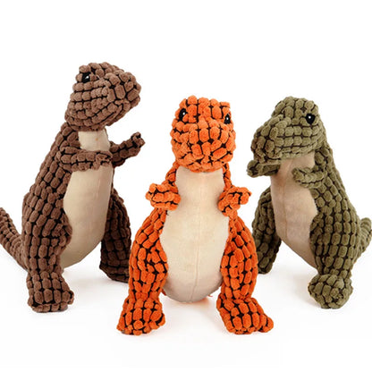 Dog Toy Plush Dinosaur Chew Toys Squeaky Stuffing Pet Supplies for Small Medium Big Dogs