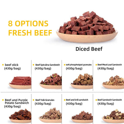 Pet Dog Snacks Beef Cubes Calcium Supplements Meat Dried Dog Training Rewards Snacks Delicious Food 430g Pet Supplies