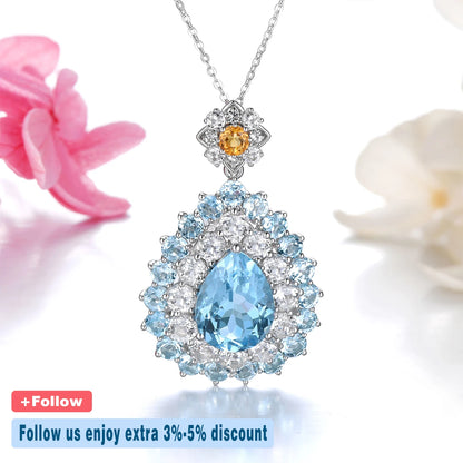 Natural Sky Blue Topaz Pendant 23 Carats Genuine Topaz