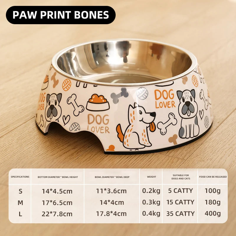 Stainless Steel Pet Bowl Cat Feeder Drinker Supplies Kitten Puppy Food Feeding Water Drinking Bowls Pet Accessories