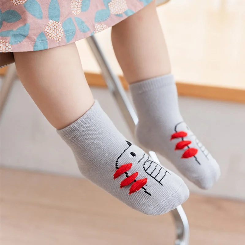 4Pairs/lot Anti-slip Baby Socks