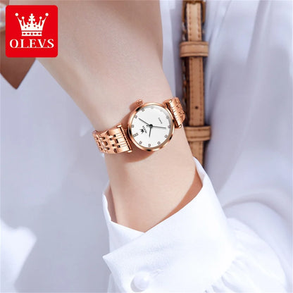 OLEVS 5596 Simple Fashion Quartz Watch For Women 2024