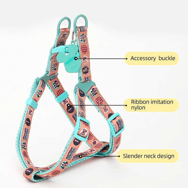 Dogs Harness Chest With Leash Adjustable Breathable Vest Breast-band for Small Dogs Cats Pet Accessoires