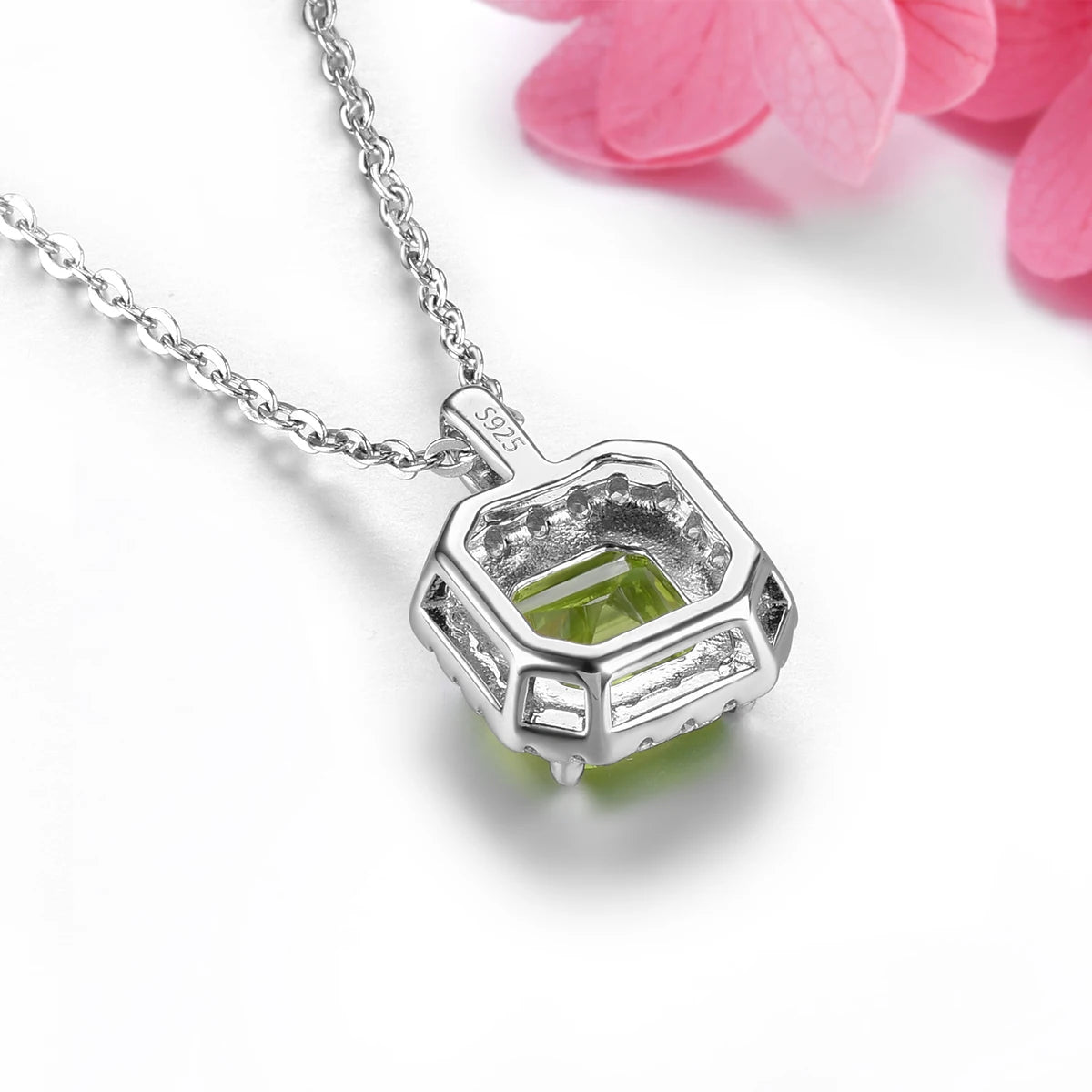 Natural Peridot Sterling Silver Pendants 1.5 Carats Genuine Gemstone