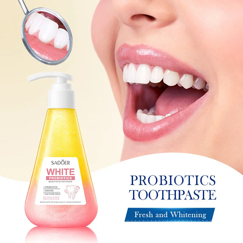 Probiotic Brightening Toothpaste Deep Cleaning Teeth Gap Tooth Yellow Corrector Fresh Breath Whitening Toothpaste 220g