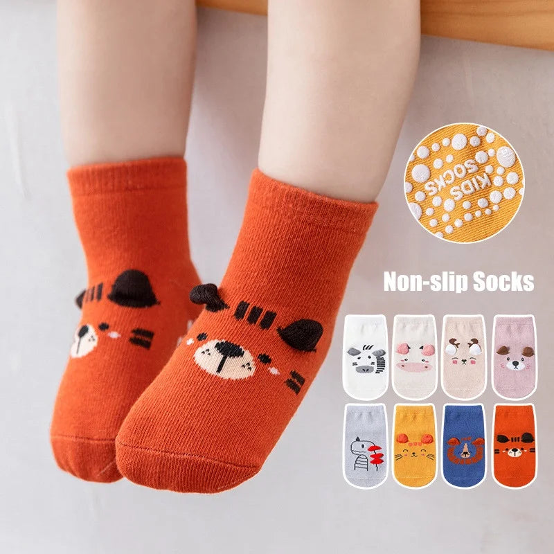 4Pairs/lot Anti-slip Baby Socks