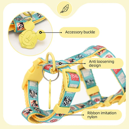 Dogs Harness Chest With Leash Adjustable Breathable Vest Breast-band for Small Dogs Cats Pet Accessoires