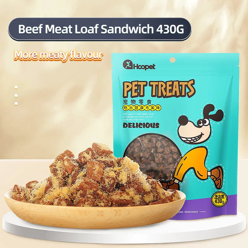 Pet Dog Snacks Beef Cubes Calcium Supplements Meat Dried Dog Training Rewards Snacks Delicious Food 430g Pet Supplies