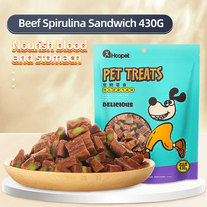 Pet Dog Snacks Beef Cubes Calcium Supplements Meat Dried Dog Training Rewards Snacks Delicious Food 430g Pet Supplies