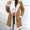 Contrast Button Up Lapel Collar Long Sleeve Coat