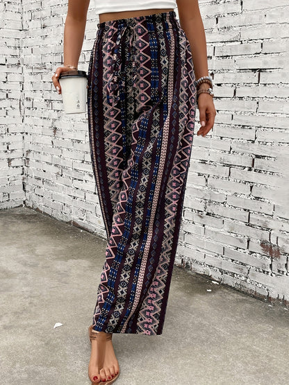 Printed High Waist Wide Leg Pants