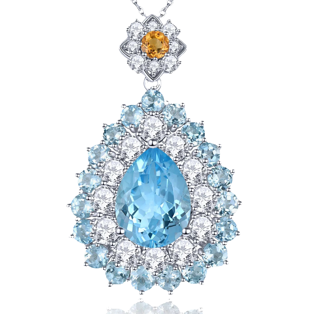 Natural Sky Blue Topaz Pendant 23 Carats Genuine Topaz