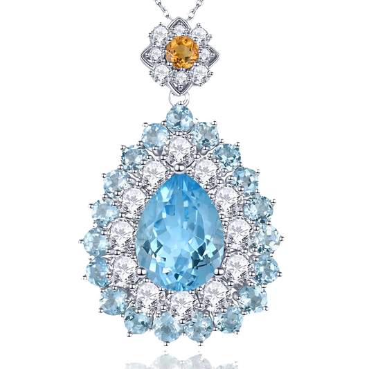 Natural Sky Blue Topaz Pendant 23 Carats Genuine Topaz