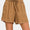 Zenana Washed Linen Frayed Hem Drawstring Shorts