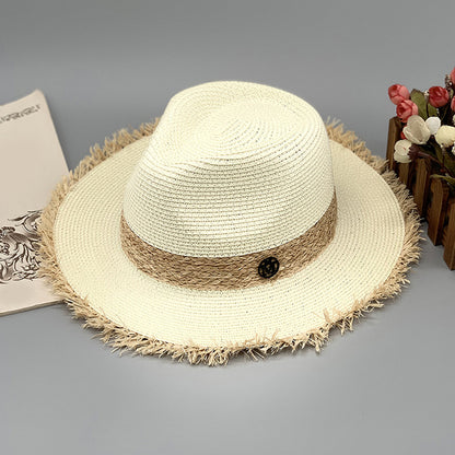 Raw Hem Raffia Hat